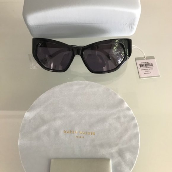 KAREN WALKER Black Superhero Wrap Sunglasses main image 5